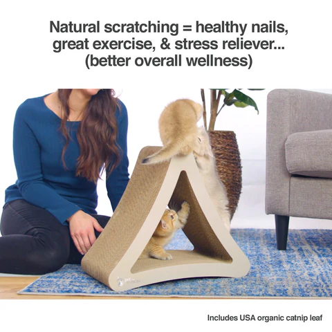 PetFusion 3-Sided Vertical Cat Scratching Post - PetFusion