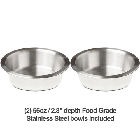 PetFusion Elevated Dog Bowl Stand in Premium Bamboo (responsibly sourced) - PetFusion