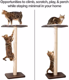 PetFusion Ultimate Cat Window Climbing Perch 45” Tall (Tree Sisal Scratching Posts, Modern Design Simply Suctions to Window. (Easy to Assemble) 1 Year Warranty for Manufacturer Defects - PetFusion