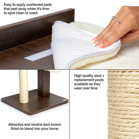 PetFusion Modern Cat Activity Tree & Scratching Post. [Furniture Grade MDF; Catnip Spray] - PetFusion