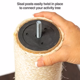 PetFusion Modern Cat Activity Tree & Scratching Post. [Furniture Grade MDF; Catnip Spray] - PetFusion